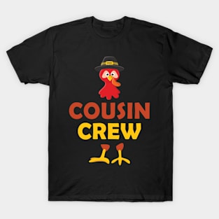 Thanksgiving cousin crew with cool turkey for family holiday T-Shirt